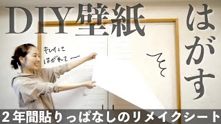 【ニトリの壁紙】２年前にDIYした貼ってはがせるリメイクシート、ちゃんとキレイにはがれるの！？ [upl. by Sloane310]