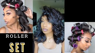 Roller Set on Straight Natural Hair [upl. by Valdemar]