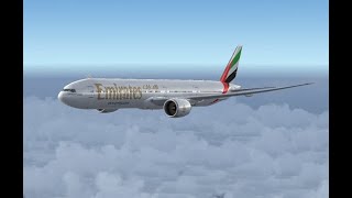 Newark Liberty Intl KEWR to Dubai Intl OMDB FSX PMDG Emirates B777300 Engine View [upl. by Refanej717]