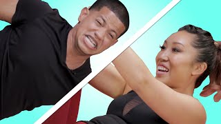 Guys Try Pilates For The First Time feat Blogilates [upl. by Ergener]