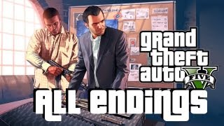 GTA 5 ALL ENDINGS Options A B C Walkthrough w Gameplay Grand Theft Auto V [upl. by Royal]