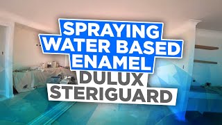 Spraying water based enamel Dulux steriguard [upl. by Tega]