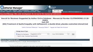 How to search for reviewers on Editorial Manager using authorsuggested reviewers [upl. by Richy]