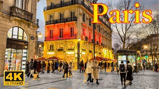 Paris France🇫🇷  Paris Christmas Eve 2023  Christmas Lights  Paris 4K  A Walk In Paris [upl. by Bricker669]