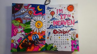 Sketching October Calendar Cover Bullet Journal Art Illustration [upl. by Ramar]