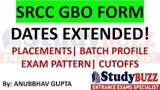 SRCC GBO last date extended  Exam cutoffs Placements Batch profile  Apply for SRCC GBO or not [upl. by Catharine528]