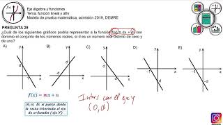 Pregunta modelo función lineal y afín P29 M2019 [upl. by Nidya]