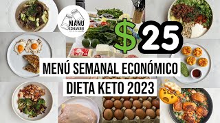 🤩MENU SEMANAL ECONÓMICO DIETA KETO 2023  MEAL PREP RECETAS KETO 1 SEMANA  Manu Echeverri [upl. by Peednam]