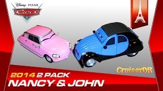 Disney Pixar Cars 2014 dicast 2 Pack Nancy amp John Paris Tour 155 Scale Mattel [upl. by Richara]