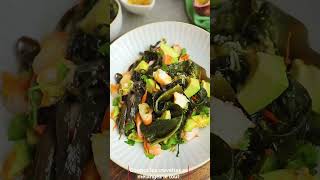 Recette de la salade d’algue wakamé aux crevettes vinaigrette passion  Pourdebon [upl. by Livingston]