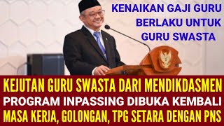 PROGRAM PENYETARAAN MASA KERJA DAN GOLONGAN SERTA TPG GURU SWASTA DIBUKA KEMBALI [upl. by Grega538]