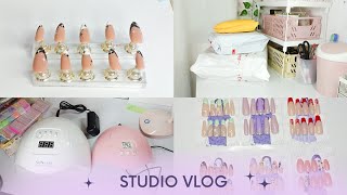 STUDIO VLOG Unpacking Nail Supplies amp ASMR TikTok Packing Videos 🤍✨ [upl. by Aianat144]