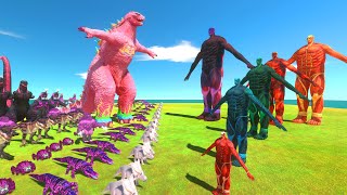 Colossal Titan Of Evolution VS Pink Team  Animal Revolt Battle Simulator [upl. by Lydia201]