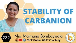 Carbanion 3  reaction intermediates 10  stability of carbanion [upl. by Neyud]