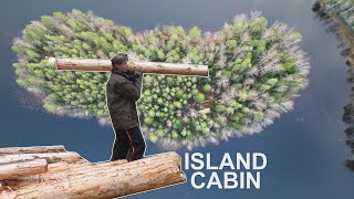 Building a Log Cabin on Our Island Ep4  Mini Cabin and Harvesting Logs [upl. by Lazaro]