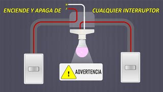 Como debes conectar UN FOCO con 2 Apagadores diferentes SIN ERRORES  Conmutador de Escalera [upl. by Hintze29]