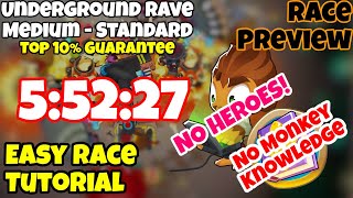 Underground Rave  Bloons TD 6 BTD6 Easy Race Tutorial No MK Mobile Friendly No Micro [upl. by Milurd]