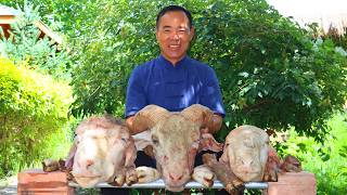 3 Large Sheep Heads Stewed to Perfection Covered in Amazing Sauce  Uncle Rural Gourmet [upl. by Nodnas]