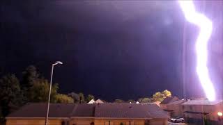 Orage dantesque  Foudre assez proche Essonne  13 août 2018 [upl. by Ayahsey]