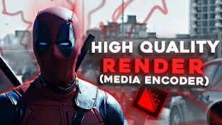 High Quality 4k Render  After Effects  Media Encoder  Beginner Guide [upl. by Dutchman]