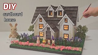 Vintagestyle miniature house made from DIY cardboard [upl. by Nhguav]