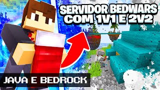 Melhor SERVIDOR de Minecraft BEDWARS para Java e Bedrock [upl. by Winna]