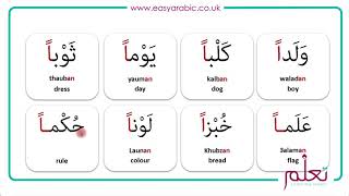 Beginners Arabic  Lesson 07  Case Endings Tanween Nunation [upl. by Gylys723]