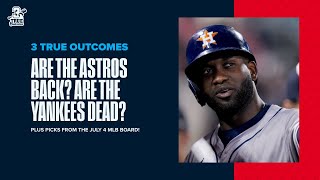 The Astros Soar While the Yankees Sink  July 4th MLB Picks  3 True Outcomes [upl. by Nylynnej]