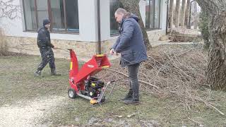 HECHT 6208 Wood shredder Spring 2022 Working with branches 35 cm in diamete [upl. by Jethro147]