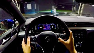 New VOLKSWAGEN PASSAT 2020  Night POV test drive 190 HP TDI DSG R Line facelift [upl. by Leesa358]