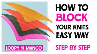 How to block knits the easy way Beginners guide to wet blocking knitting projects [upl. by Anella572]