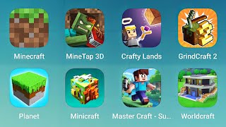 Minecraft MineTap 3D Crafty Lands GrindCraft 2 Planet Minicraft Master Craft Worldcraft [upl. by Sapowith]