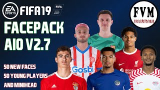 FIFA 19  FACEPACK ALL IN ONE 27  LATEST SQUAD AND RATING EA FC 24  ADD MINIHEAD YOUNG PLAYERS [upl. by Payson]