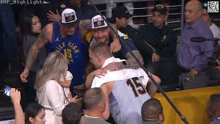 Nikola Jokic goes to his family in the crowd straight after the end of Game 4  Lakers vs [upl. by Thia]