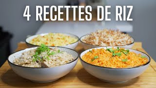 4 DELICIEUSES RECETTES DE RIZ POUR ACCOMPAGNER VOS PLATS  facile et rapide [upl. by Ebba689]