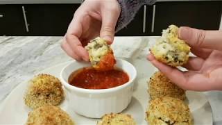 Baked Cheesy Mushroom Arancini Rice Balls [upl. by Epilif]