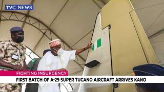 First Batch Of A29 Super Tucano Aircraft Arrives Kano [upl. by Yelnahs]