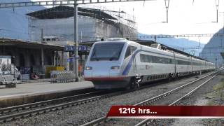 Swiss Trains Gotthard route Lugano Wed 01Jan14 [upl. by Nylkaj]