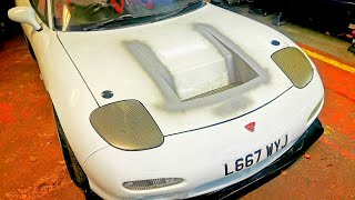 My Custom DIY Rx7 vented BonnetHood Is Finished  minus Paint [upl. by Enyawal]