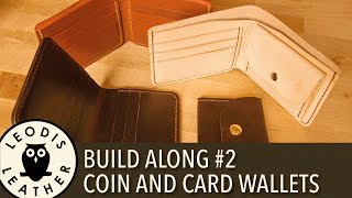 Leather Build along 2 Coin and Card Wallets [upl. by Lasiaf325]