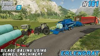 Covering Grass Silage in Bunker and Wrapping Grass in Bale  Erlengrat Farm  FS 22  Timelapse 161 [upl. by Llerdnek497]