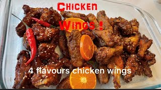 How to Make Chicken Wings  4 flavor glaze  honey garlic spicy hot sweet orange [upl. by Auod]