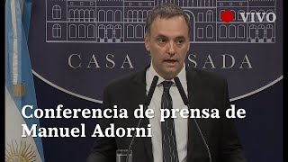 EN VIVO Conferencia de prensa de Manuel Adorni [upl. by Atsylak]