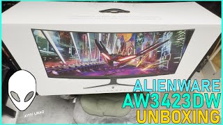 Alienware AW3423DW Quick Unboxing amp Assembly [upl. by Kant812]