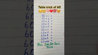 Multiplication table trick of 60😲🤗🧠❤💯😍 maths multiplication table mathstricks shorts foryou [upl. by Guilbert395]