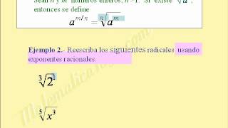 DEFINICIÓN DE EXPONENTE RACIONAL Parte I [upl. by Filomena]