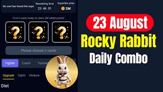 Rocky Rabbit Daily Combo 23 August  Rocky Rabbit Daily Combo Card Today [upl. by Nihs325]