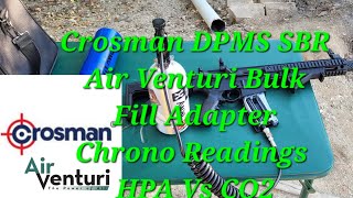 Crosman DPMS SBR BB rifle Air Venturi Remote line HPA CO2 conversion Chrono Readings [upl. by Vern]