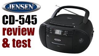 Jensen CD545 AMFMCDcassette portable stereo review amp test [upl. by Abbotsun]