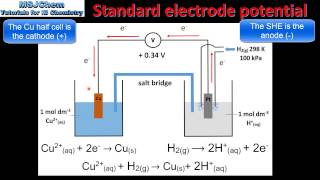 191 Standard electrode potential HL [upl. by Aneelad393]